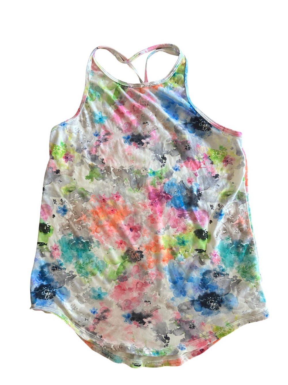 Burn Boot Camp Womeny Multicolor Floral Racerback Tank Top